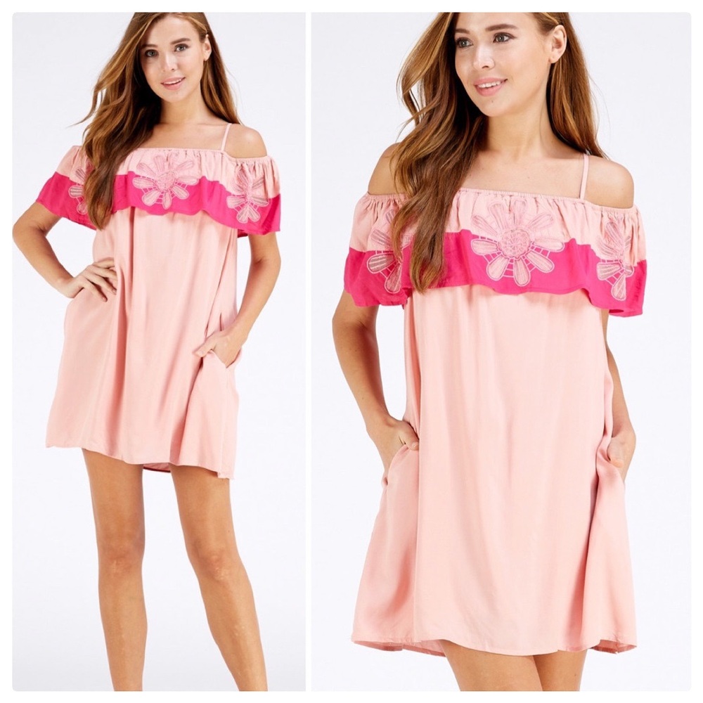 Entro Big Blush Flower Mini Dress - Picture 4 of 8